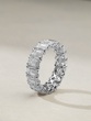 Stunning 18K White Gold Ring with Emerald Cut Diamonds