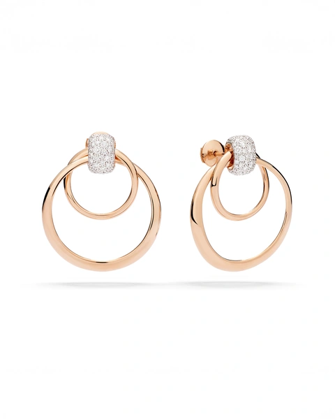 Pomellato Together Earrings in 18K Rose Gold with Brilliant-Cut Diamonds