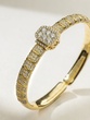 18K Yellow Gold Bangle Bracelet with Diamonds