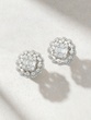 18K White Gold Stud Earrings with Diamond Lace - Image 1