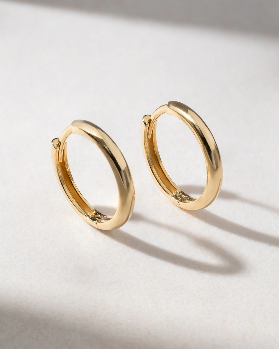 Σκουλαρίκια Λεπτοί Κρίκοι σε Κίτρινο Χρυσό Κ18