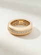 18K Rose Gold Bulky Band Ring with Diamonds