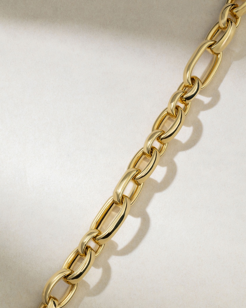 18K Yellow Gold Trendy Chain-Bracelet