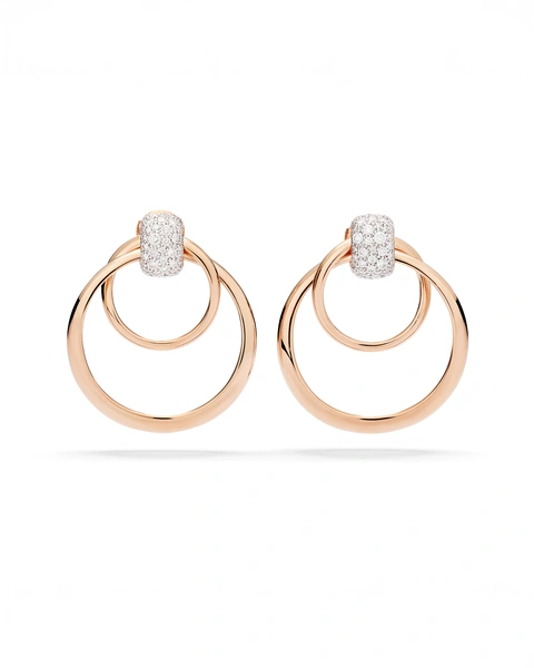 Pomellato Together Earrings in 18K Rose Gold with Brilliant-Cut Diamonds