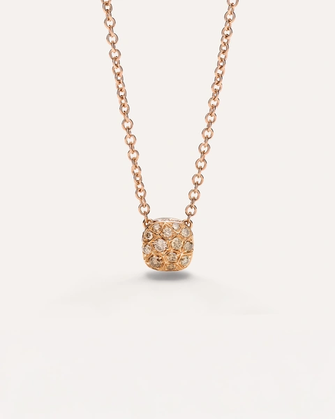 Nudo petit necklace in 18k Rose and white gold with brown diamonds