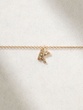 18K Rose Gold Small Letter Necklace with Diamonds