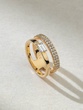 Double Band 18K Rose Gold Ring with Baguette Diamond