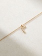 18K Rose Gold Small Letter Necklace with Diamonds