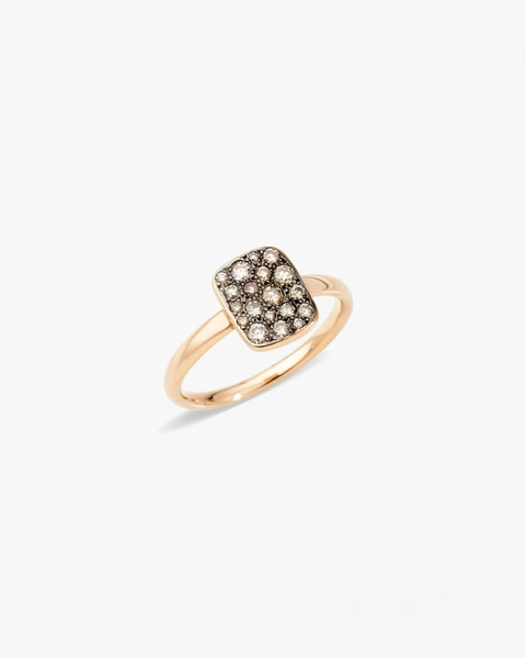 Sabbia ring in 18k rose gold with brown diamonds