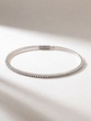 18K Stackable White Gold Bangle with Brilliant Cut Diamonds