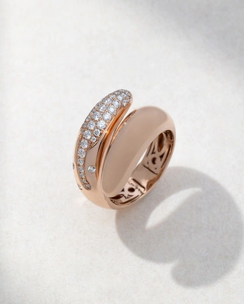 Δαχτυλίδι από 18Κ Ροζ Χρυσό με λαμπερά Μπριγιάν