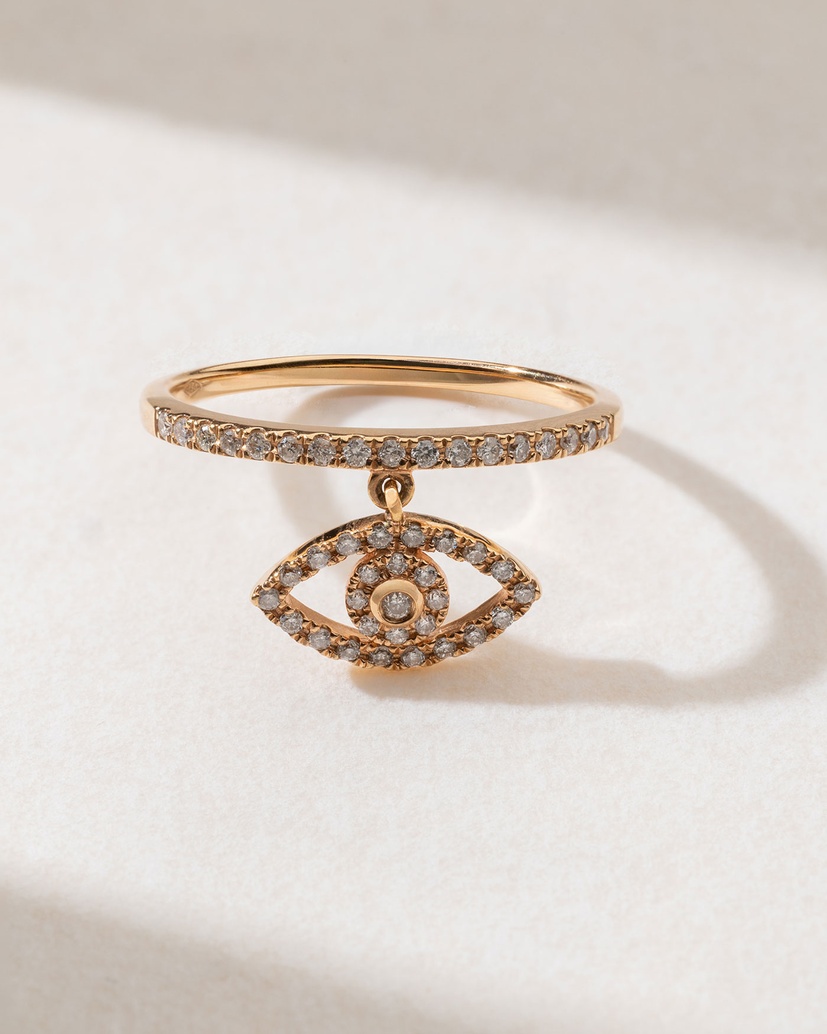 18K Rose Gold Talisman Ring with Brilliant Diamonds