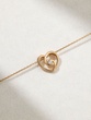 18K Rose Gold Heart Swirl Necklace with a Diamond