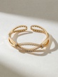 18K Rose Gold Wavy Cuff Bracelet with Diamonds