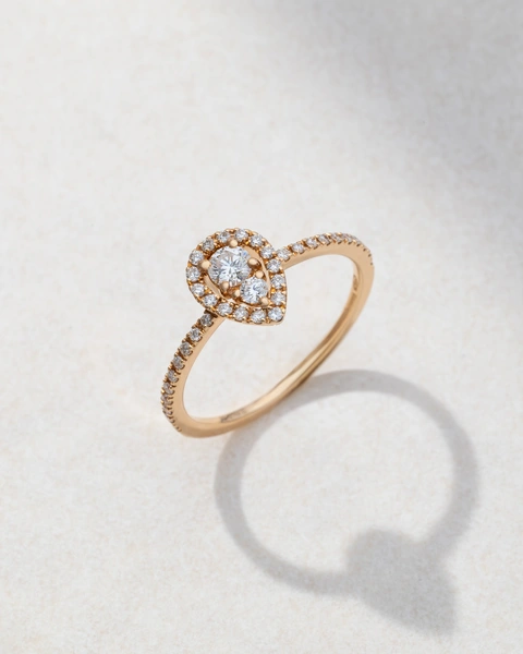 Impressive 18K Rose Gold Ring with Brilliant-Cut Diamonds
