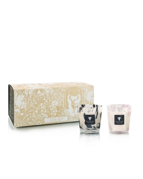 Candle Duo Black & White Pearls Max 08