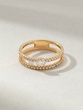 18K Rose Gold Ring with Oval Shaped Diamonds and Brilliants