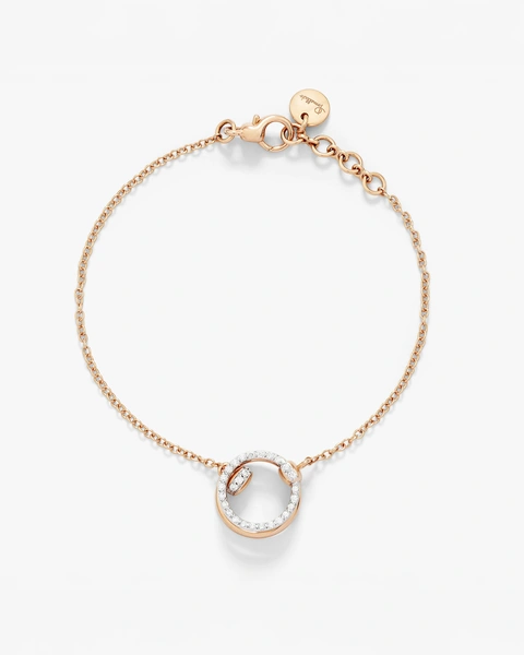Together bracelet in 18k rose gold with white diamonds
