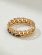 18K Rose Gourmet Chain Ring with Brown Diamonds