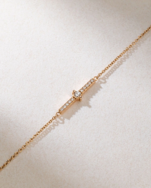 18K Rose Gold Bracelet with Diamond Row