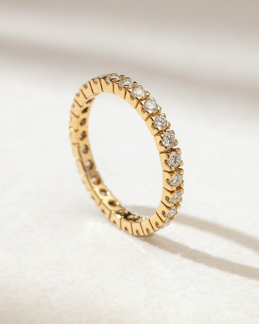 18K Rose Gold Eternity Ring with Brilliant Cut Diamonds