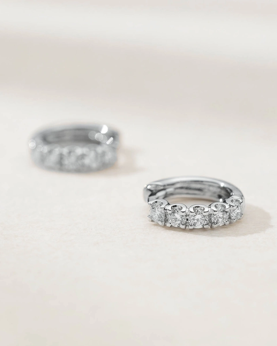 White Gold Earrings K18 with Brilliants