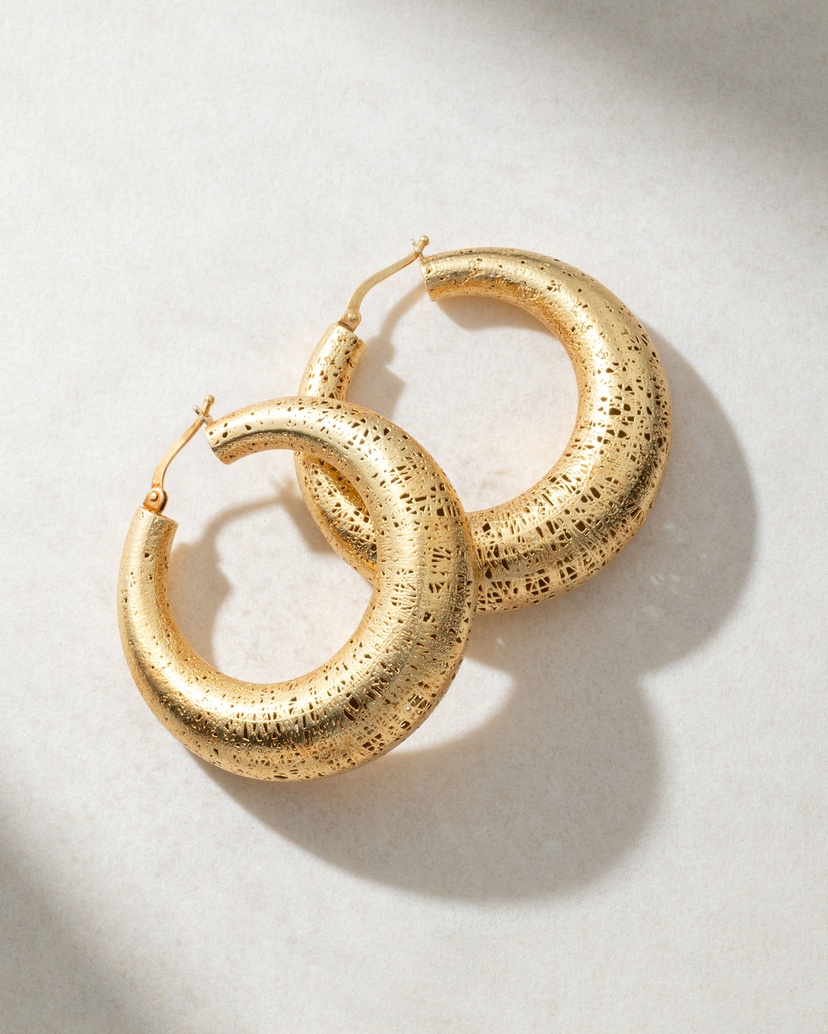 18K Yellow Gold Hoops - Image 3