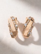 18K Rose Gold Wavy Hoop Earrings with Diamonds