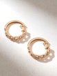 18K Rose Gold Gourmet Chain Hoop Earrings