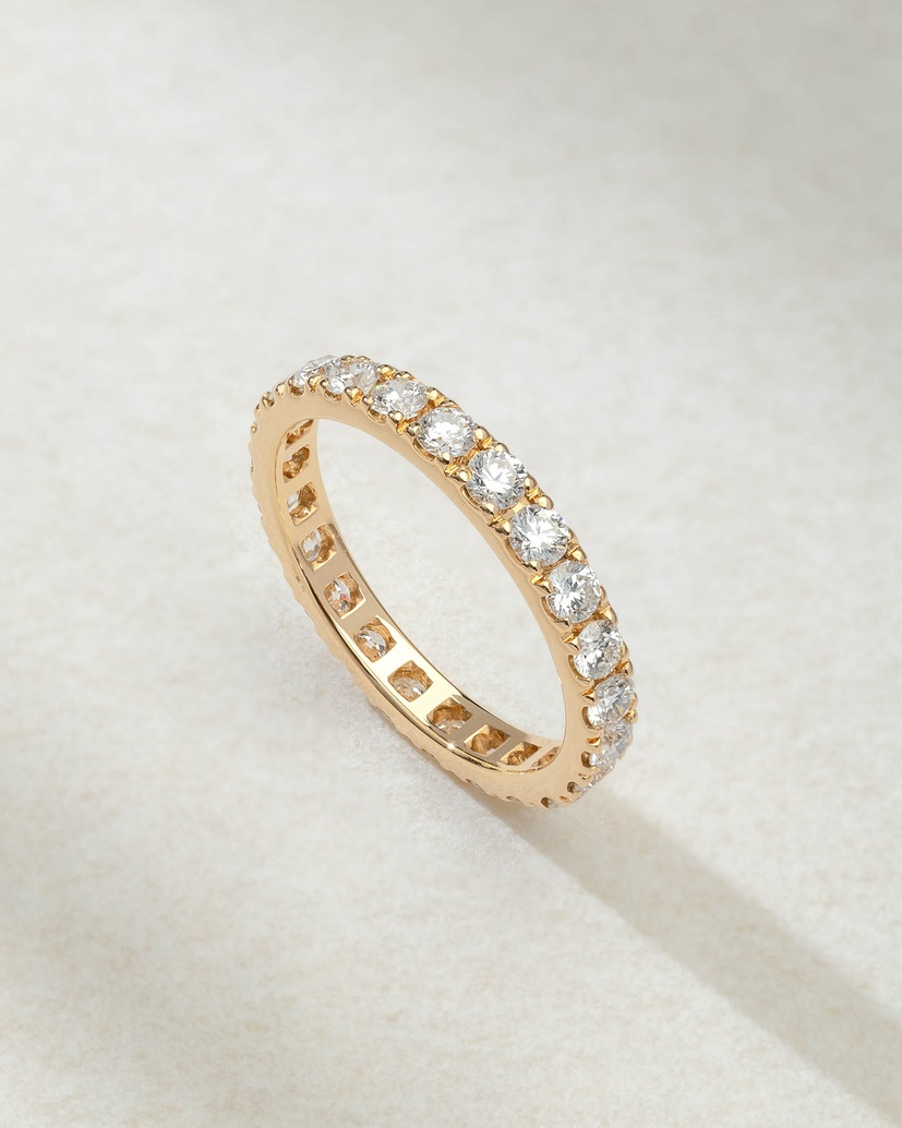 18K Rose Gold Eternity Ring with Diamonds