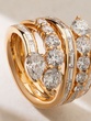 Spectacular 18K Rose Gold Ring with Pear Shaped, Baguette, and Brilliant Diamonds