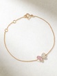 18K Rose Gold Butterfly Bracelet with Pink Sapphires and Diamonds