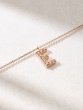 18K Rose Gold Letter Necklace with Diamonds