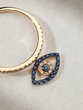 Evil Eye 18K Rose Gold Ring with Blue Sapphires and Diamonds