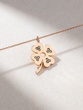 18K Rose Gold Necklace with a Four Leaf Clover and Brown Diamonds