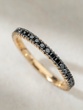 18K Rose Gold Ring with Black Brilliants