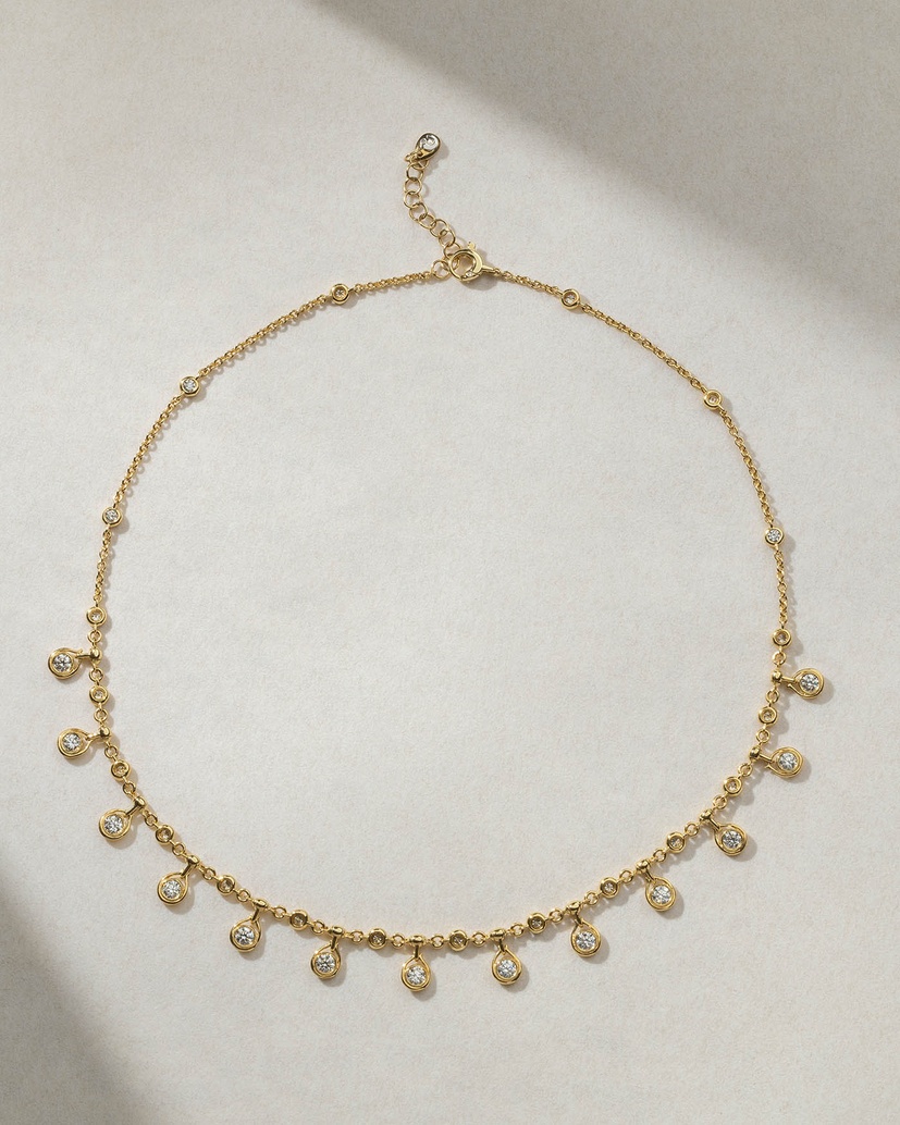 18Κ Yellow Gold Chain Necklace with Diamonds