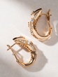 18K Rose Gold Wavy Hoop Earrings with Diamonds