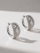 18K White Gold Hoops with Brilliant and Pear Shaped Diamonds