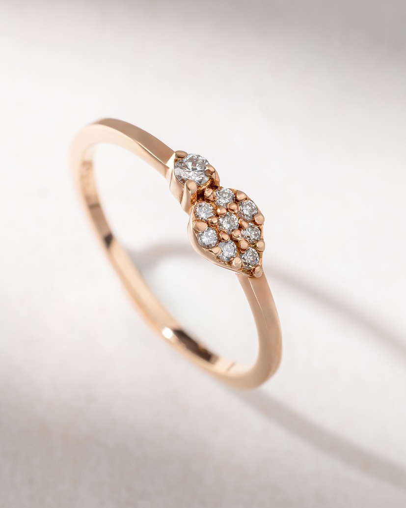 18K Rose Gold Diamond Ring