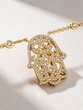 18K Yellow Gold Hamsa Hand with Diamonds