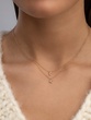 18K Rose Gold Small Letter Necklace with Diamonds