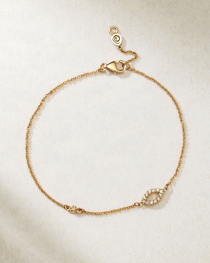 18K Rose Gold Bracelet with Lucky Eye