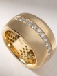 18K Yellow Gold Bulky Band Ring with Diamonds