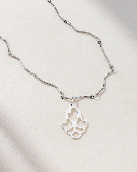 Small White Hamsa Necklace