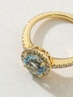 18Κ Yellow Gold Ring with Brilliants and Aquamarine