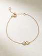 18K Rose Gold Double Heart Bracelet with Diamonds