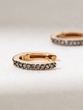 18K Rose Gold Oval Hoops with Brown Diamonds