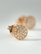 Solitaire Diamond Earrings with Halo in 18K Rose Gold