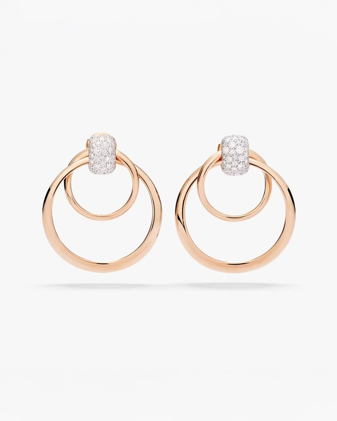 Pomellato Together Earrings in 18K Rose Gold with Brilliant-Cut Diamonds
